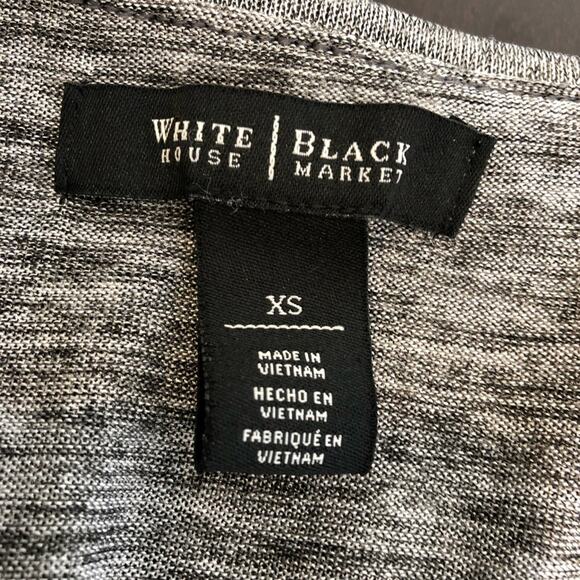 WHBM gray silver metallic v neck layered tunic top size Extra Small XS - Picture 8 of 16